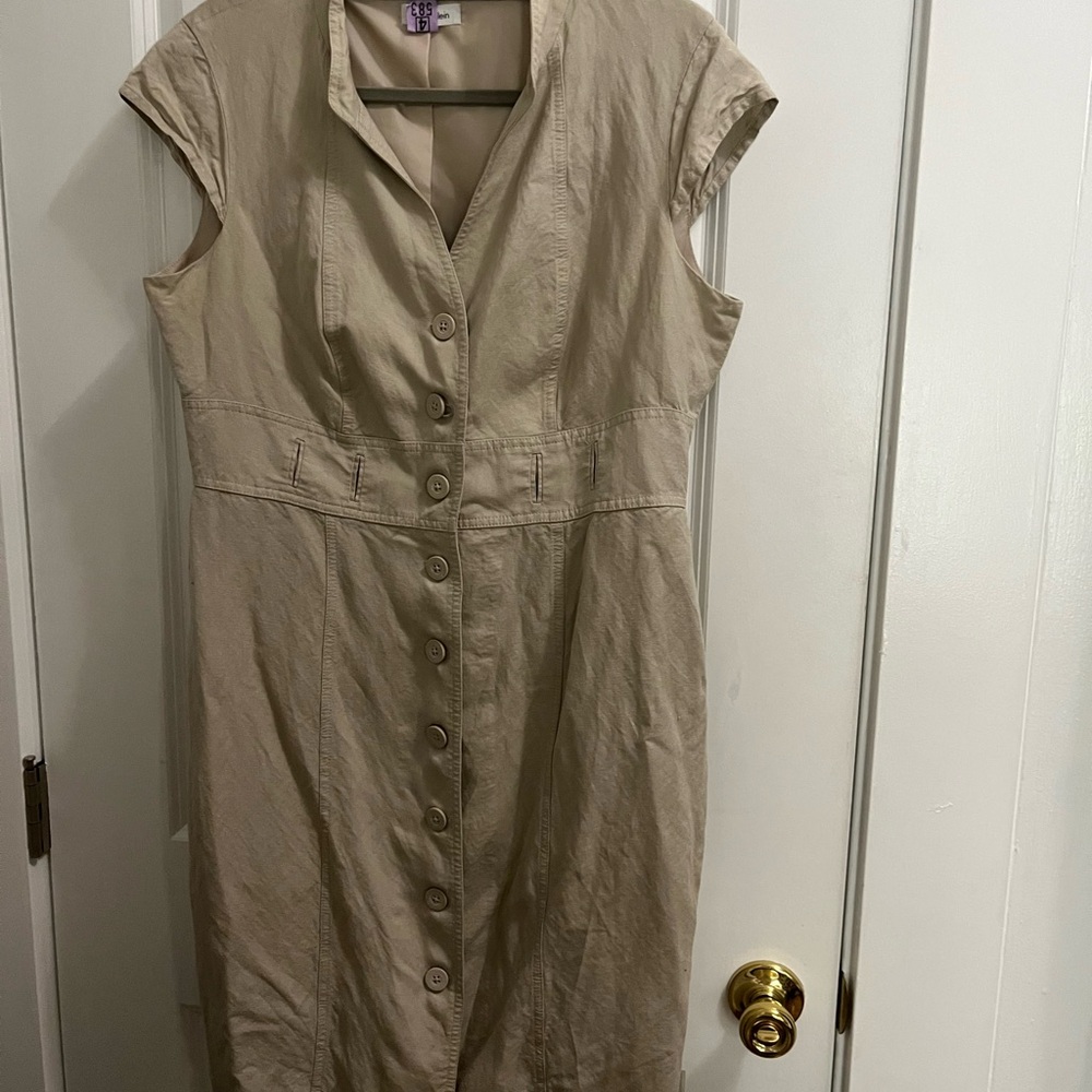 Calvin Klein Tan Button-Down Dress